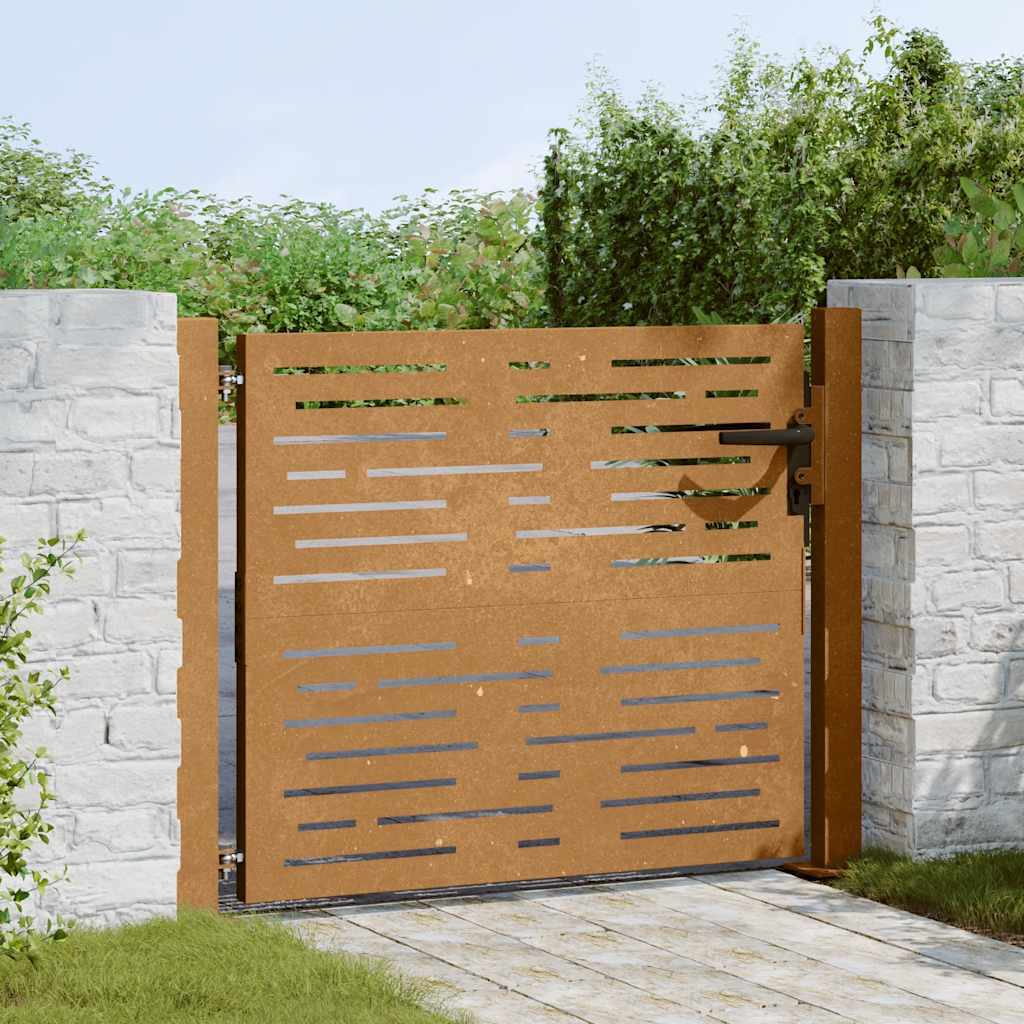 Gartentor 100x75 cm Cortenstahl Quadratisches Design