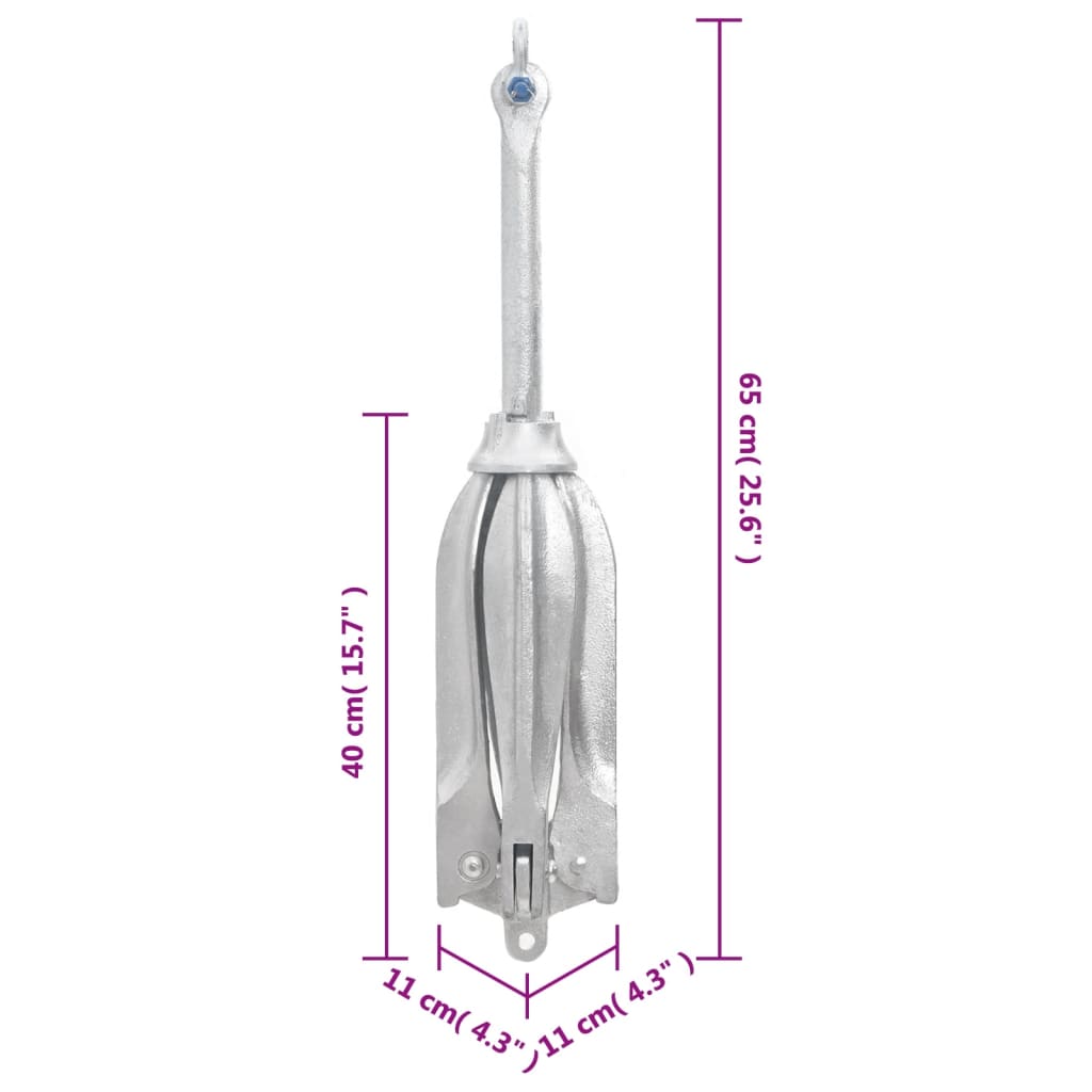 Klappanker Silber 0,7 kg Feuerverzinktes Gusseisen