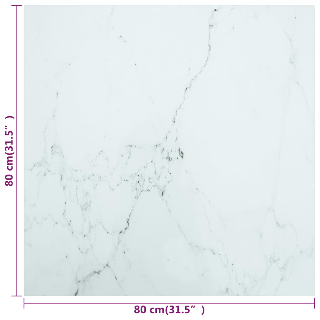 Tischplatte aus gehärtetem Glas quadratisch 700x700 mm
