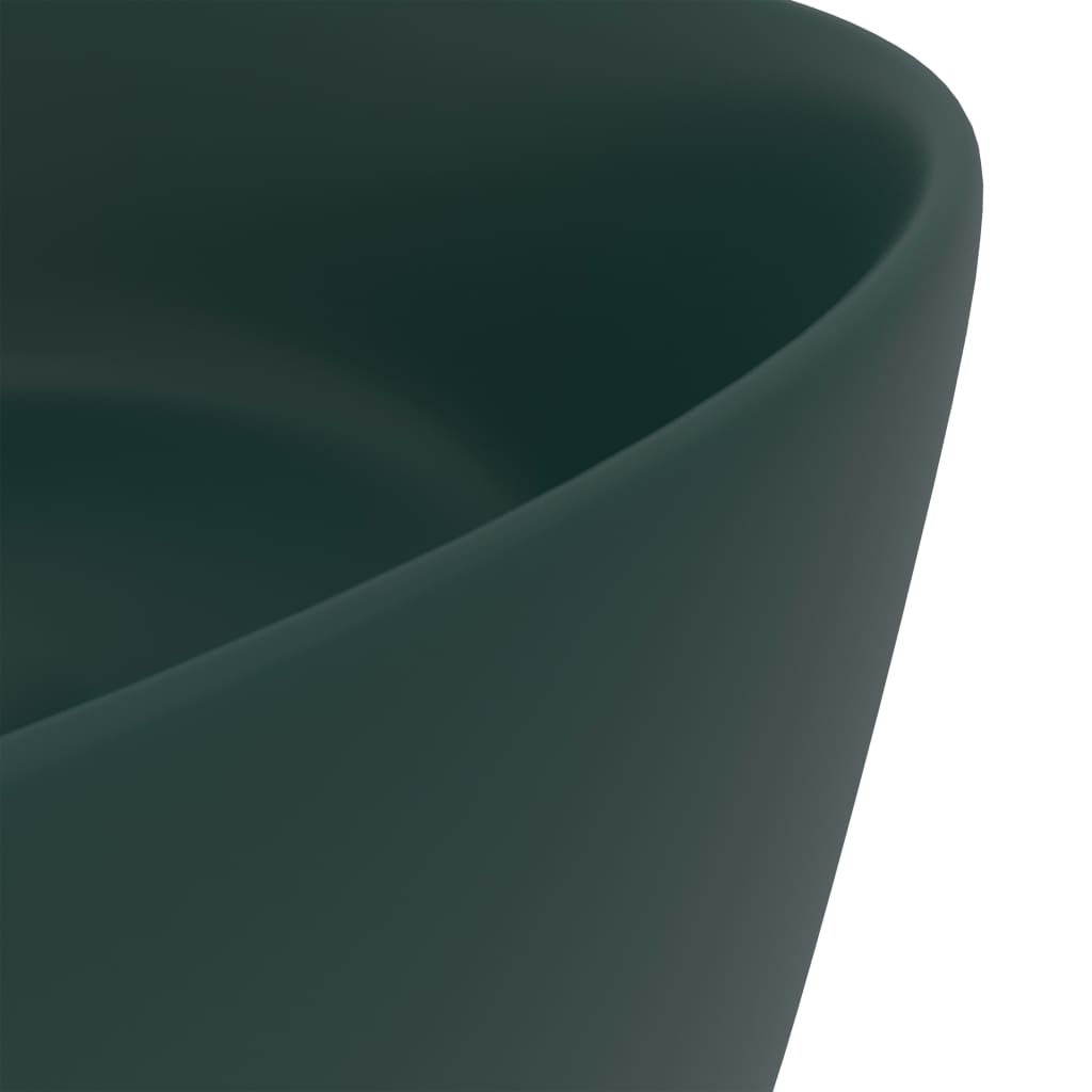 Luxuriöses Waschbecken Rund Matt Weiß 40x15 cm Keramik