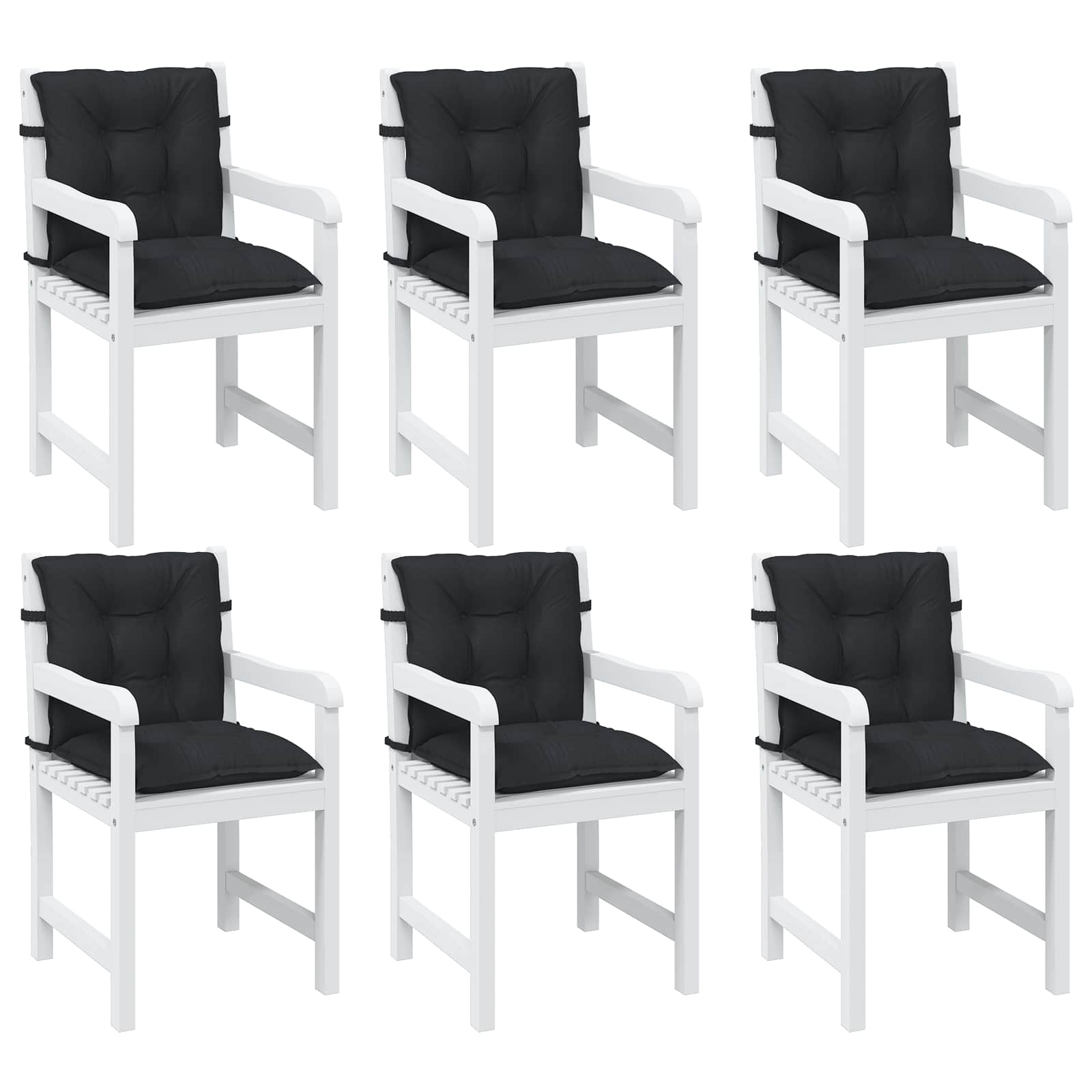 Niedriglehner-Auflagen 2 Stk Melange Anthrazit 100x50x7cm Stoff