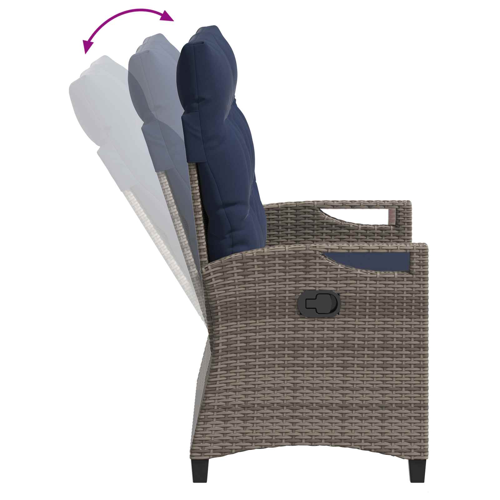 Gartenbank Schwarz 105 x 60 x 112 cm Stahl und Polyester