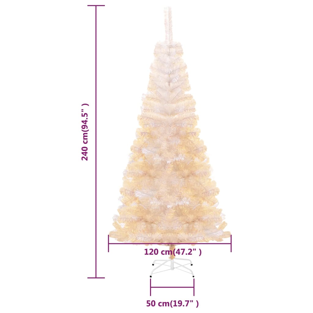 Künstlicher Weihnachtsbaum Schillernde Spitzen Weiß 180 cm PVC