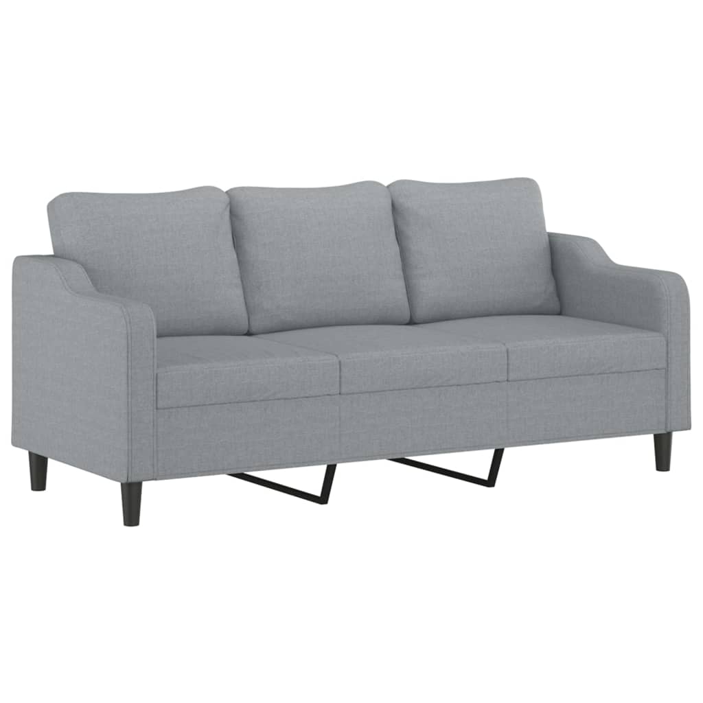 4-tlg. Sofagarnitur mit Kissen Braun Stoff
