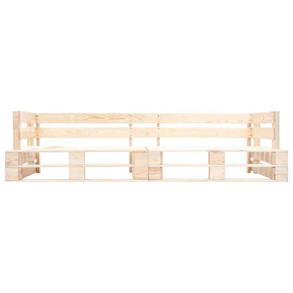 2-tlg. Outdoor-Sofa-Set Paletten mit Kissen in Grau Kiefernholz