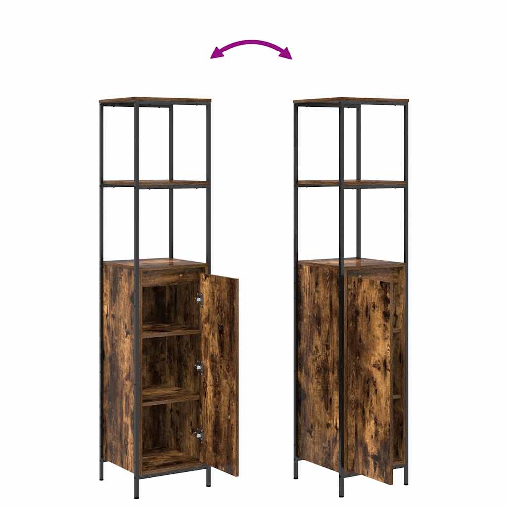 Badezimmermöbel Set mit Schubladen 2 pcs Schwarz Eichen-Optik