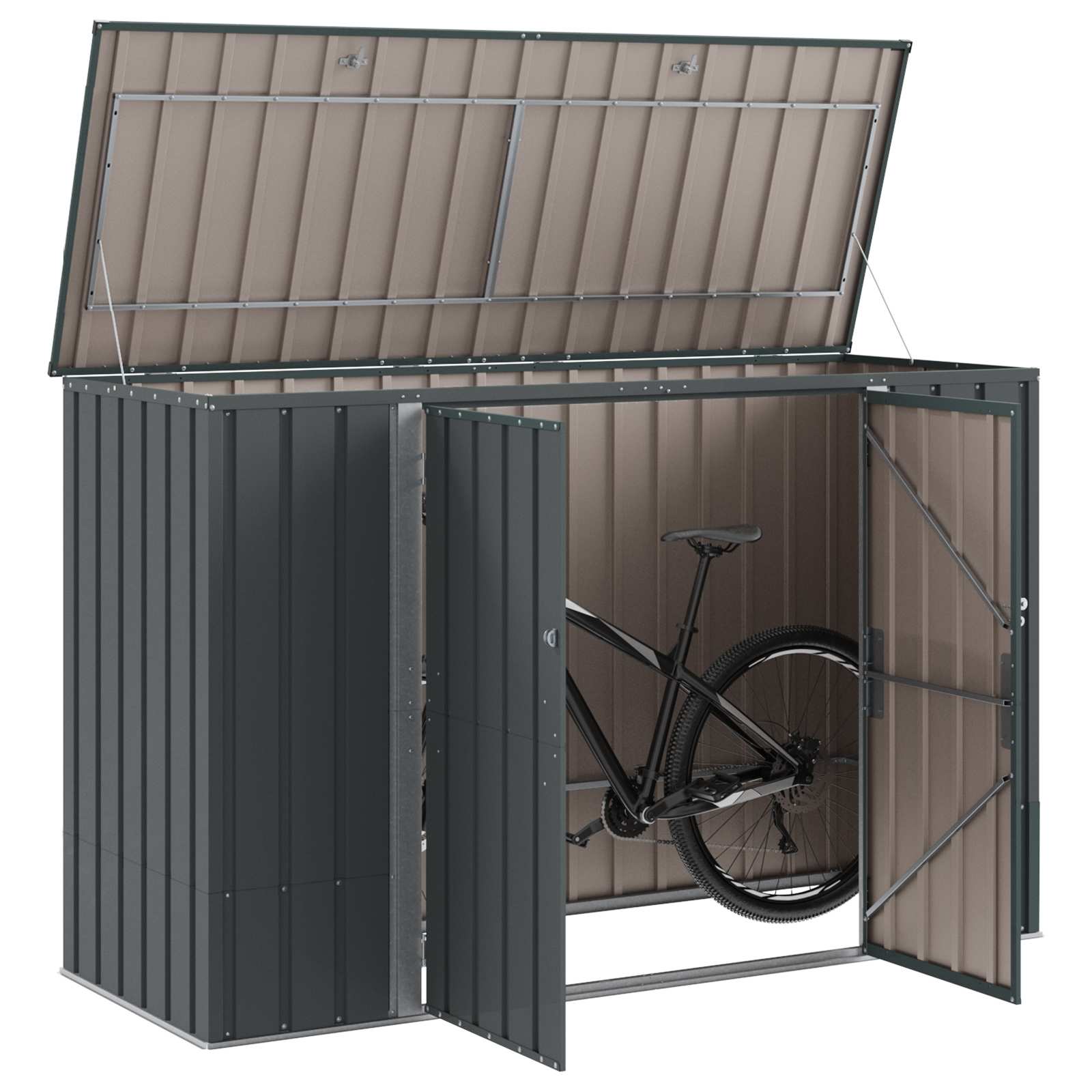 Gartenlagerbox Schwarz 151,5 x 82 x 110,5 cm Stahl