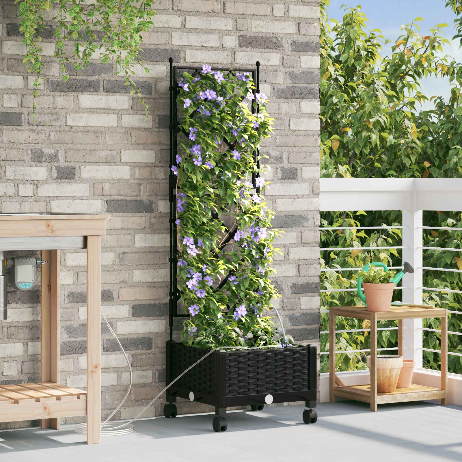 Garten-Pflanzgefäß 4 Stk. Braun 160 x 40 x 22 cm PP