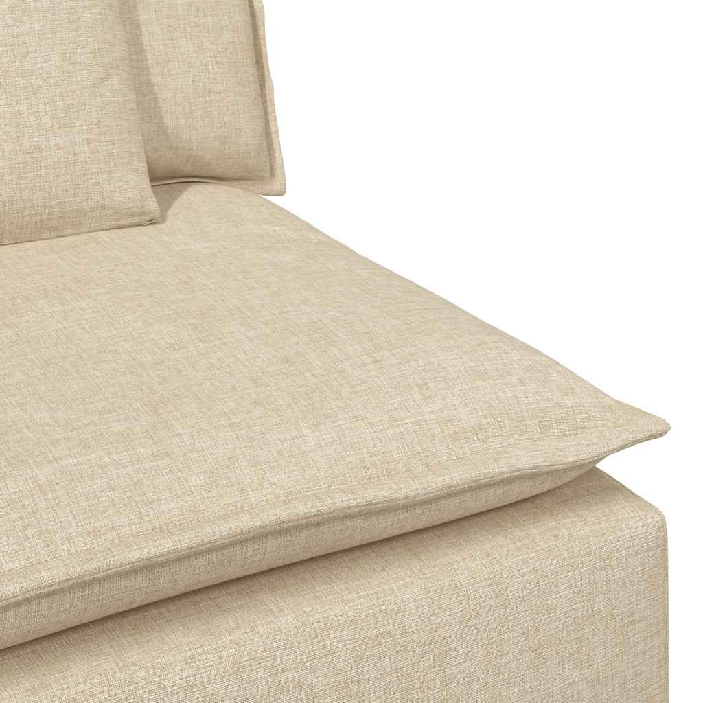 Modulares Sofa Endmodul mit Armlehne Kissen Hellgrau 100 cm