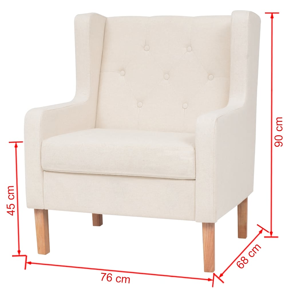 2-Sitzer Sofa Stoff Cremeweiß
