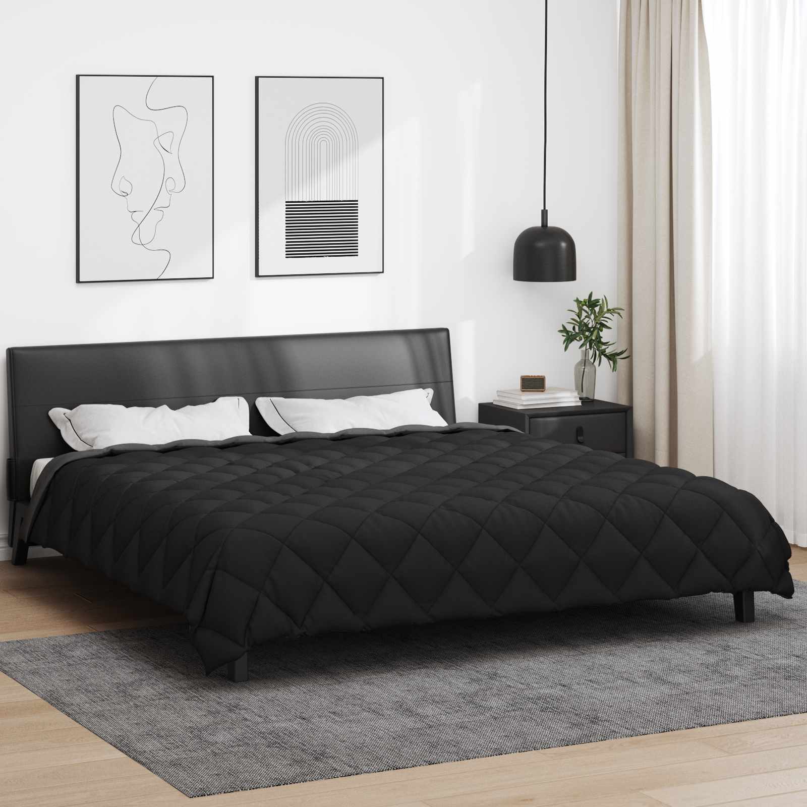 Winterbettdecke Anthrazit 135 x 200 cm Mikrofaser
