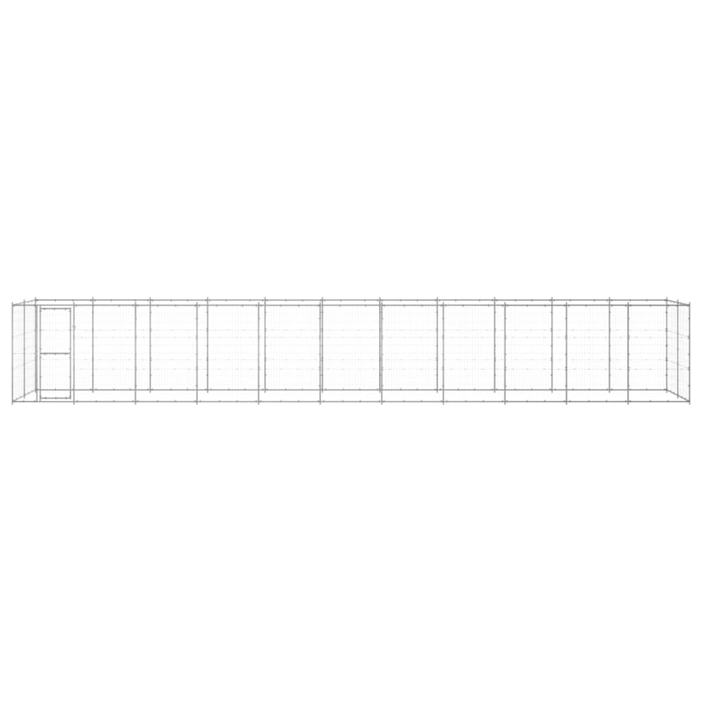 Outdoor-Hundezwinger mit Überdachung Stahl 7,26 m²