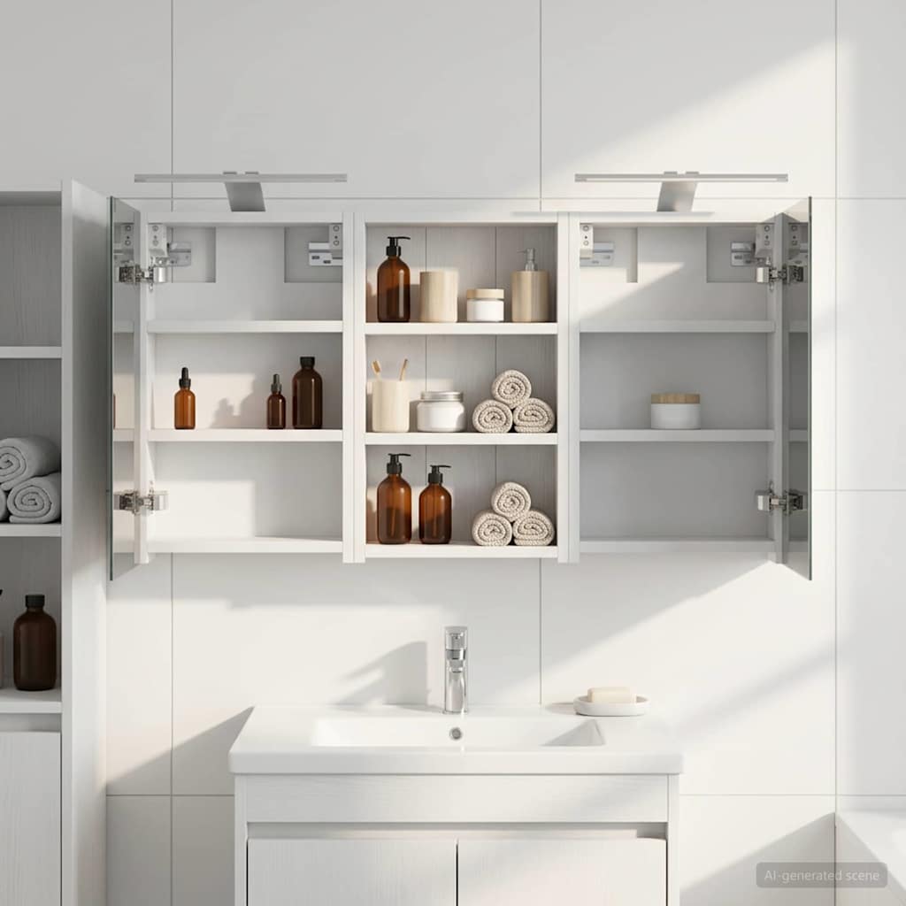 Badezimmerschrank-Set 3 pcs 80 x 10,5 x 50 cm Holzwerkstoff