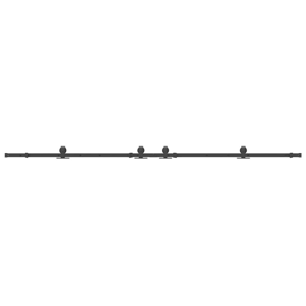 Schiebetürbeschlag-Set 366 cm Stahl Schwarz