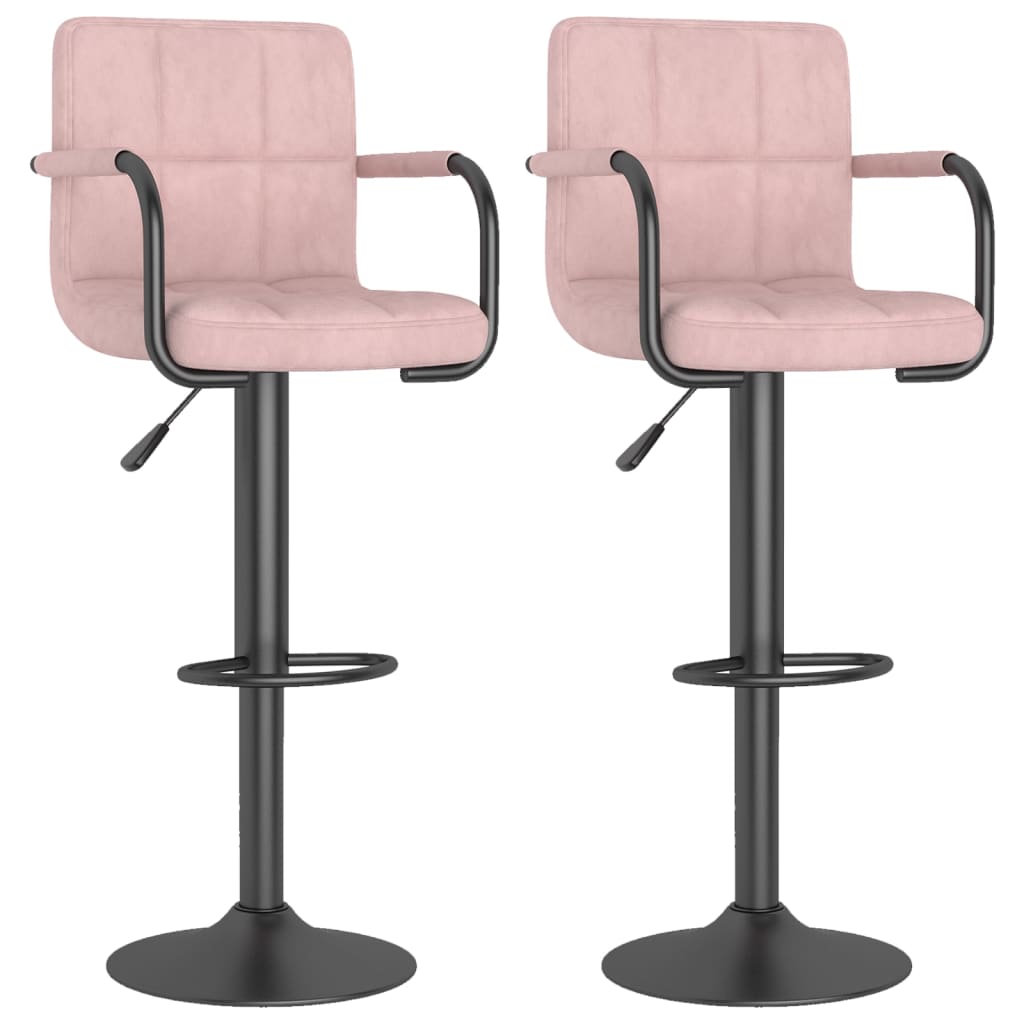Barhocker 2 Stk. Blau Samt