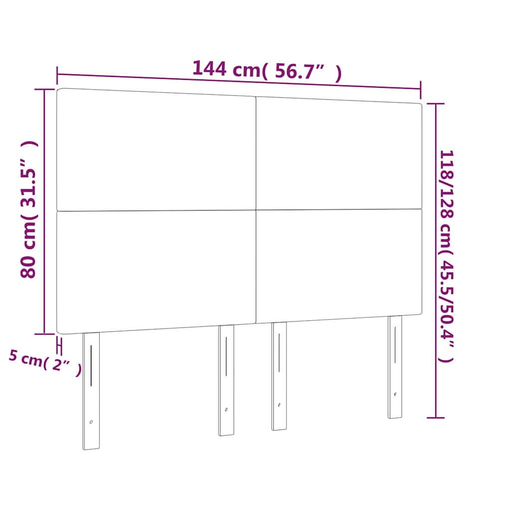 Kopfteil Hellgrau 80x5x118/128 cm Samt