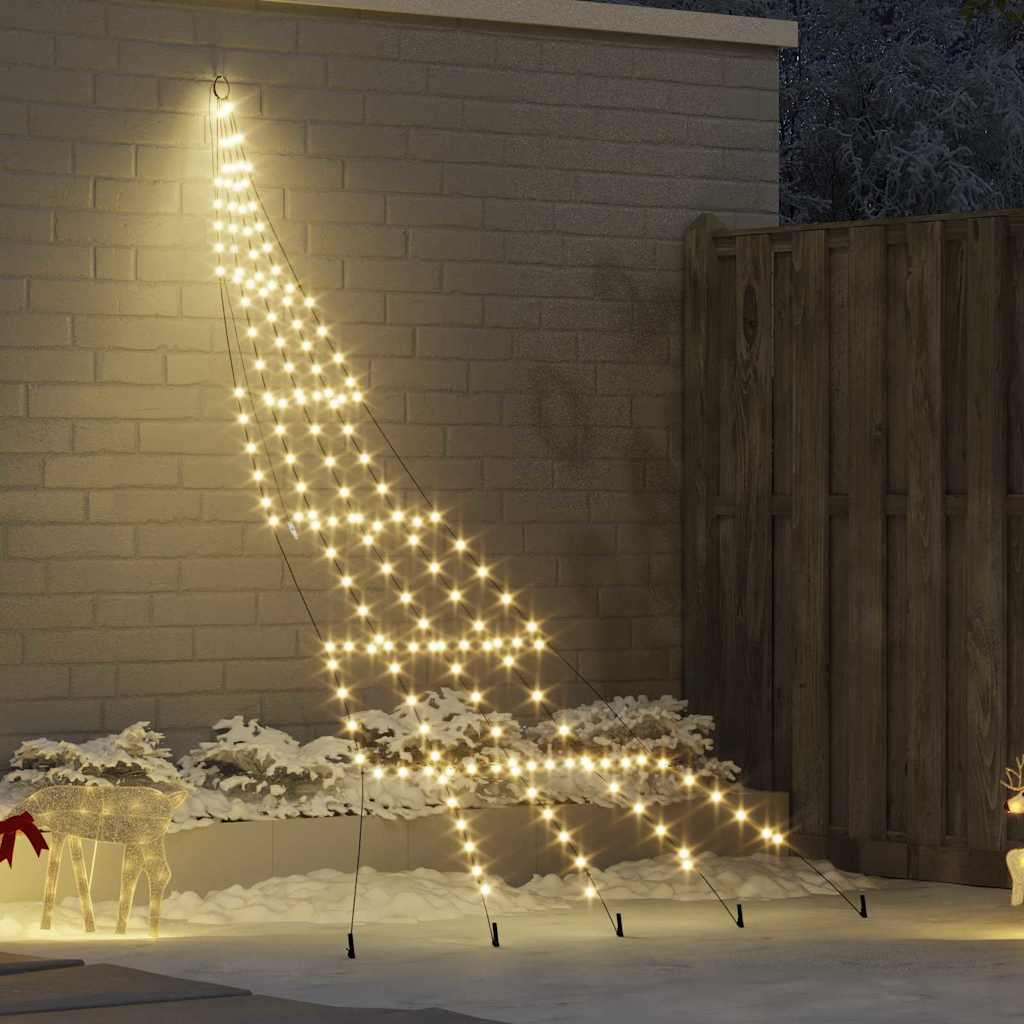 LED Weihnachtsbaum mit Erdspießen Warmes Weiß 182 cm Metall