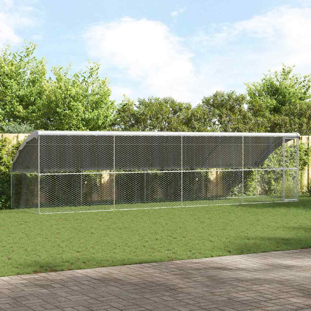 Hundekäfig 2 pcs Silber 4 x 2 x 2 m Verzinkter Stahl