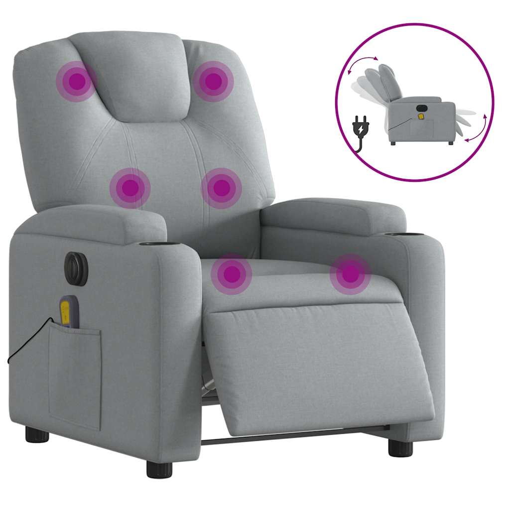 Relaxsessel Elektrisch Hellgrau Stoff