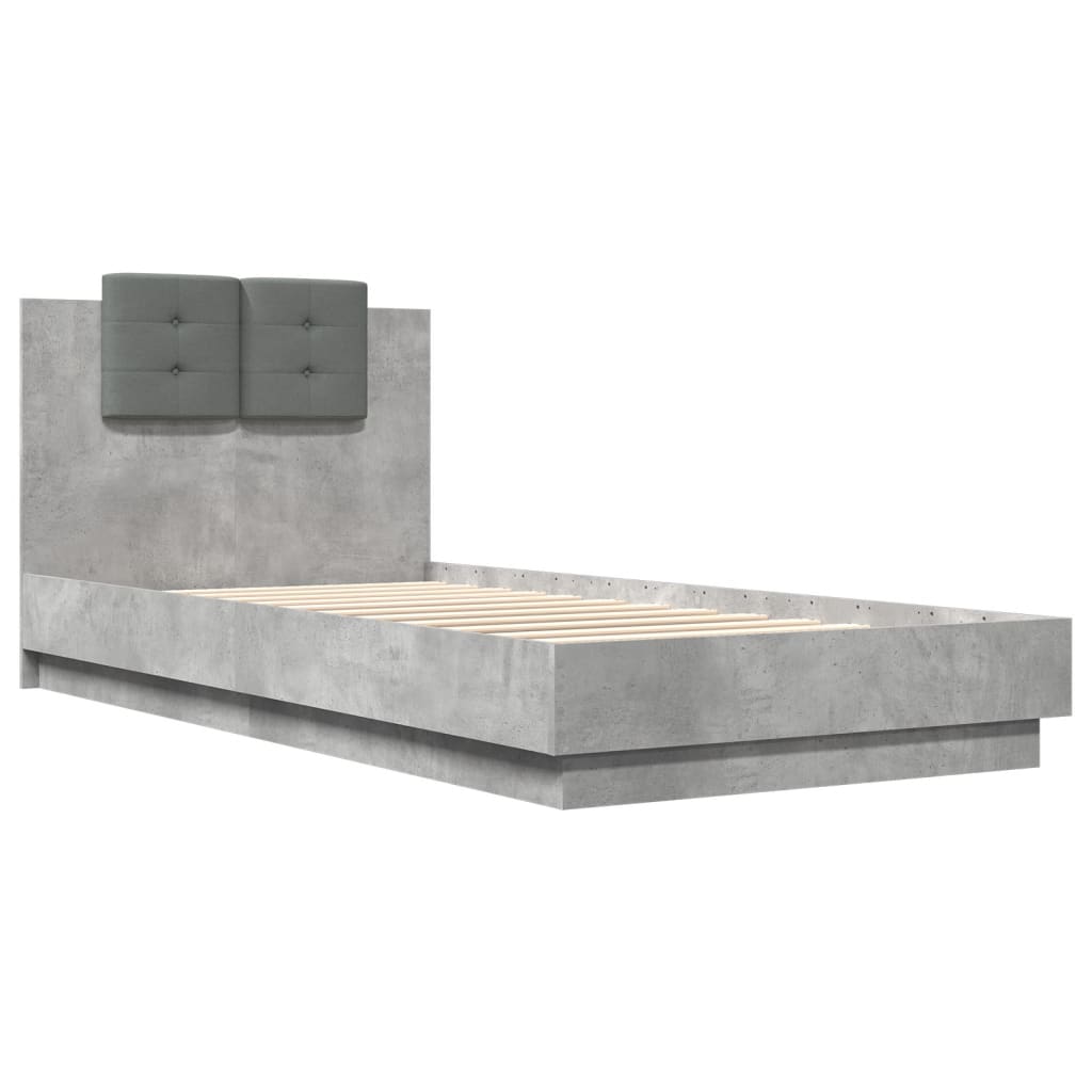 Bettgestell mit Kopfteil Grau Sonoma 180x200 cm Holzwerkstoff