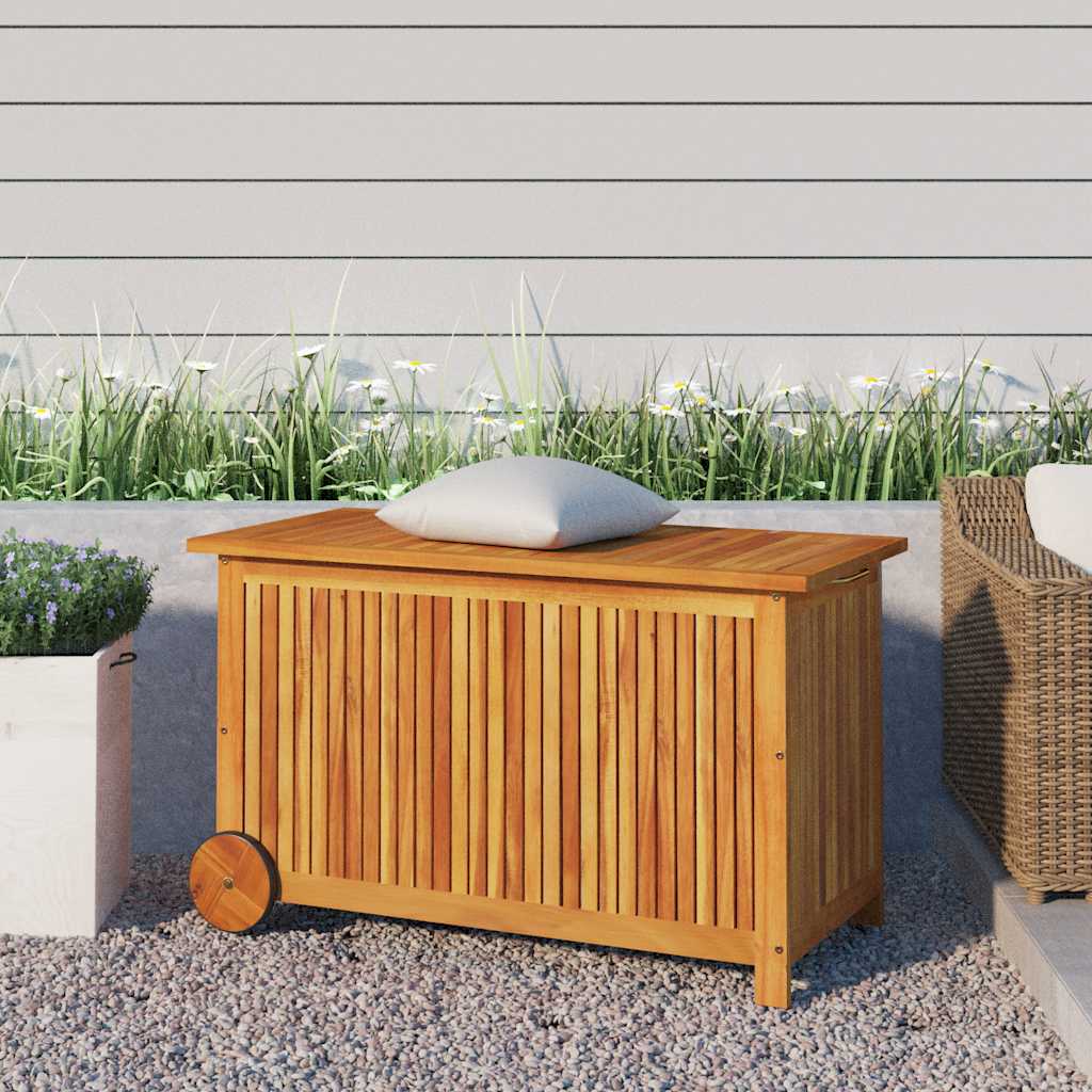 Gartentruhe mit Rollen 60x50x58 cm Massivholz Akazie