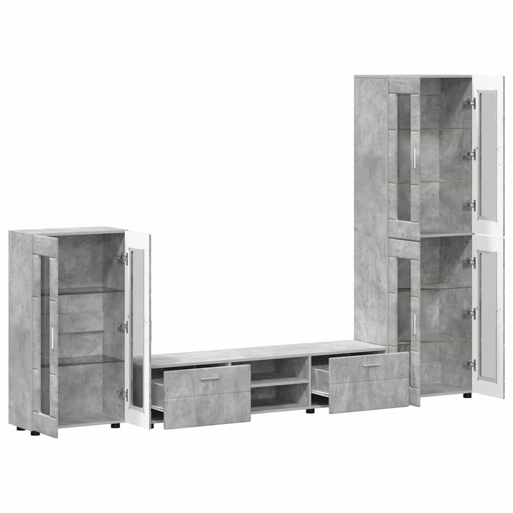Highboard mit Regal FLORIN Weiß 60 x 35 x 182 cm Holzwerkstoff
