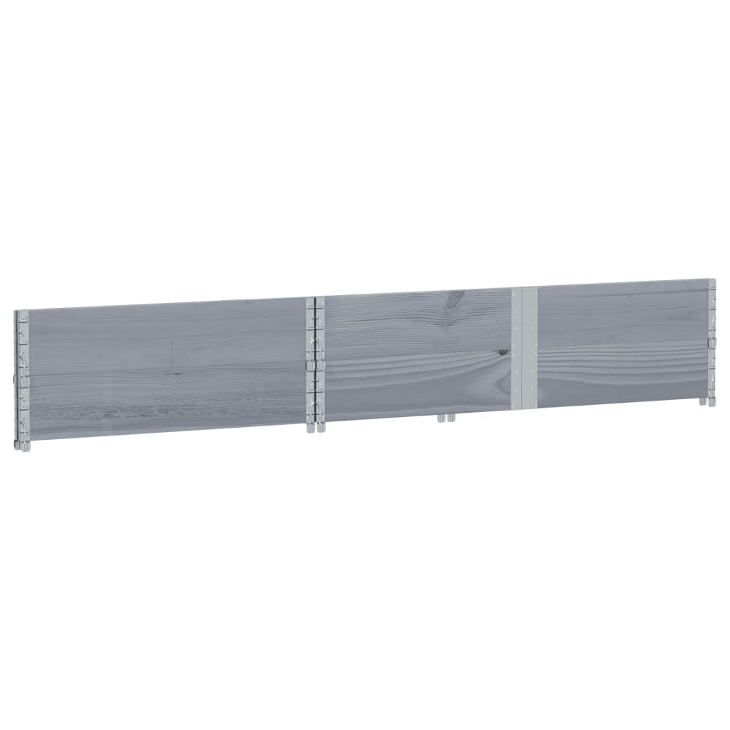 Paletten-Aufsatzrahmen Schwarz 80x60 cm Massivholz Kiefer
