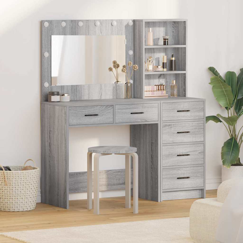 Schminktisch mit Regal Weiß 78,5 x 41 x 135 cm Holzwerkstoff