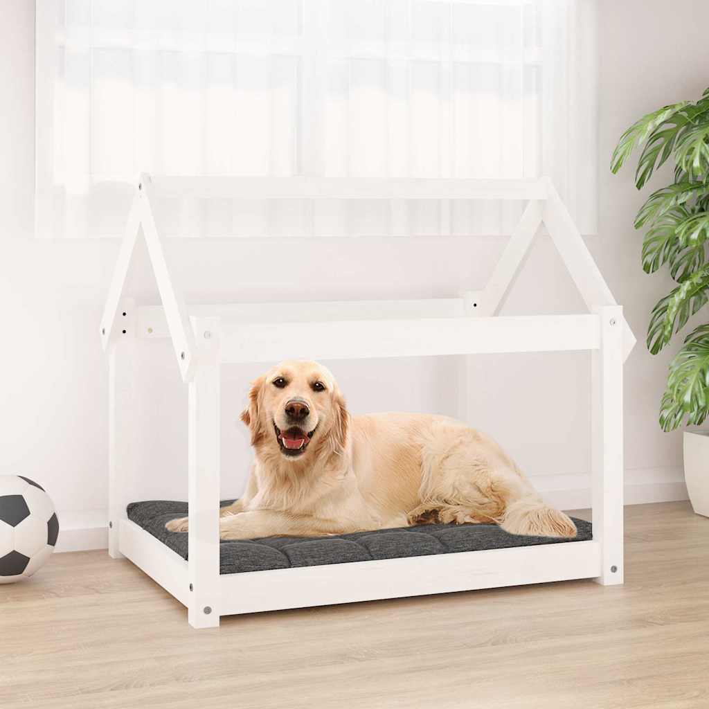 Hundebett Grau 61x50x70 cm Massivholz Kiefer