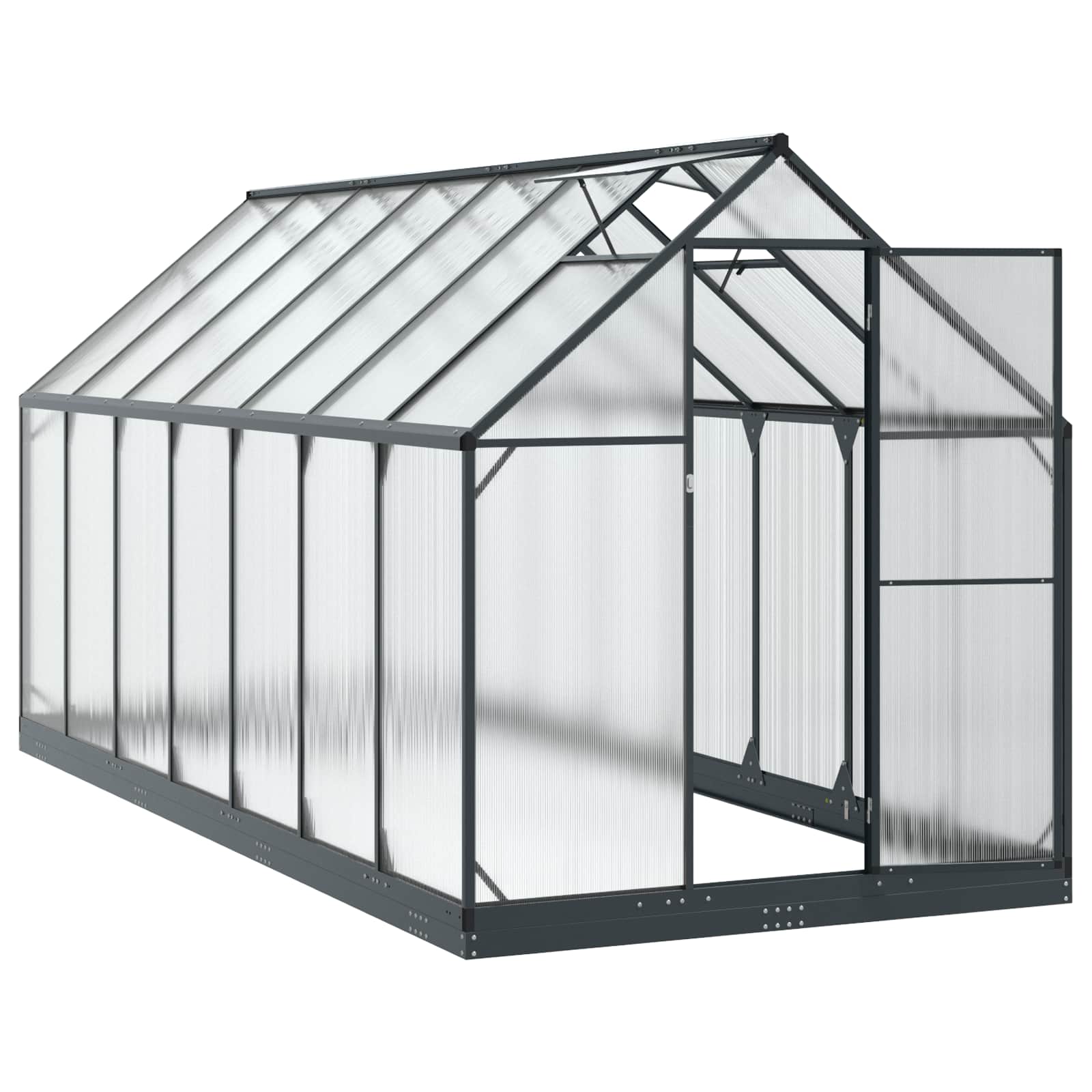 Garten Gewächshaus mit Tür Anthrazit 183,5 x 183,5 x 207 cm
