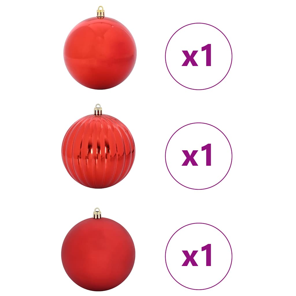 Weihnachtsbaumkugel Set XL 9 pcs Rot Kunststoff