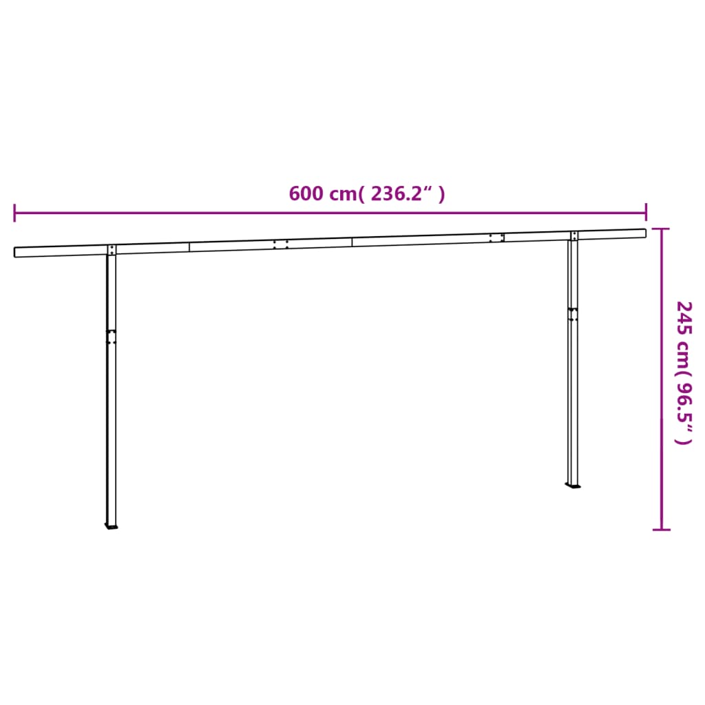 Stützen für Markisen Weiß 300x245 cm Eisen