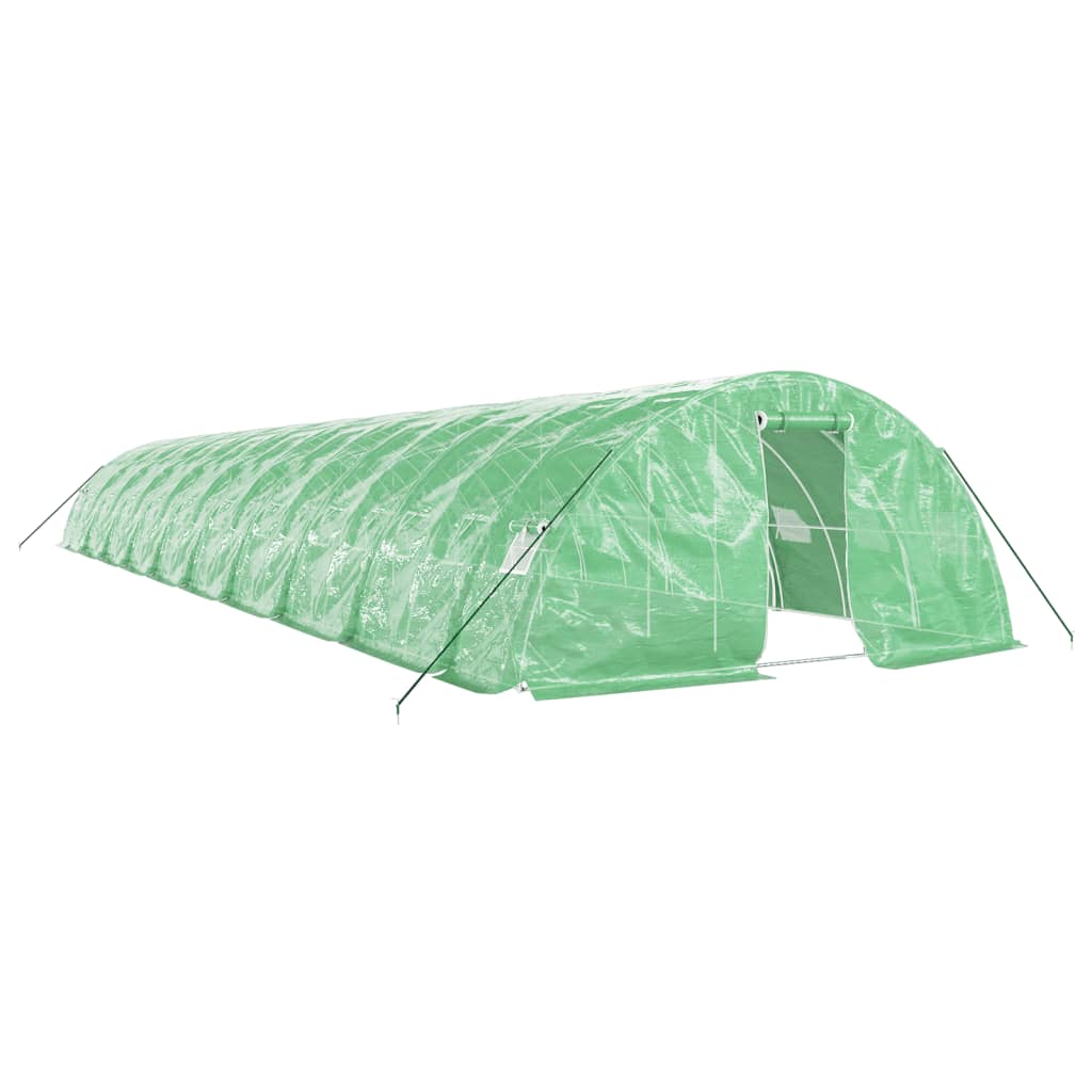 Gewächshaus mit Stahlrahmen Weiß 40 m² 8x5x2,3 m