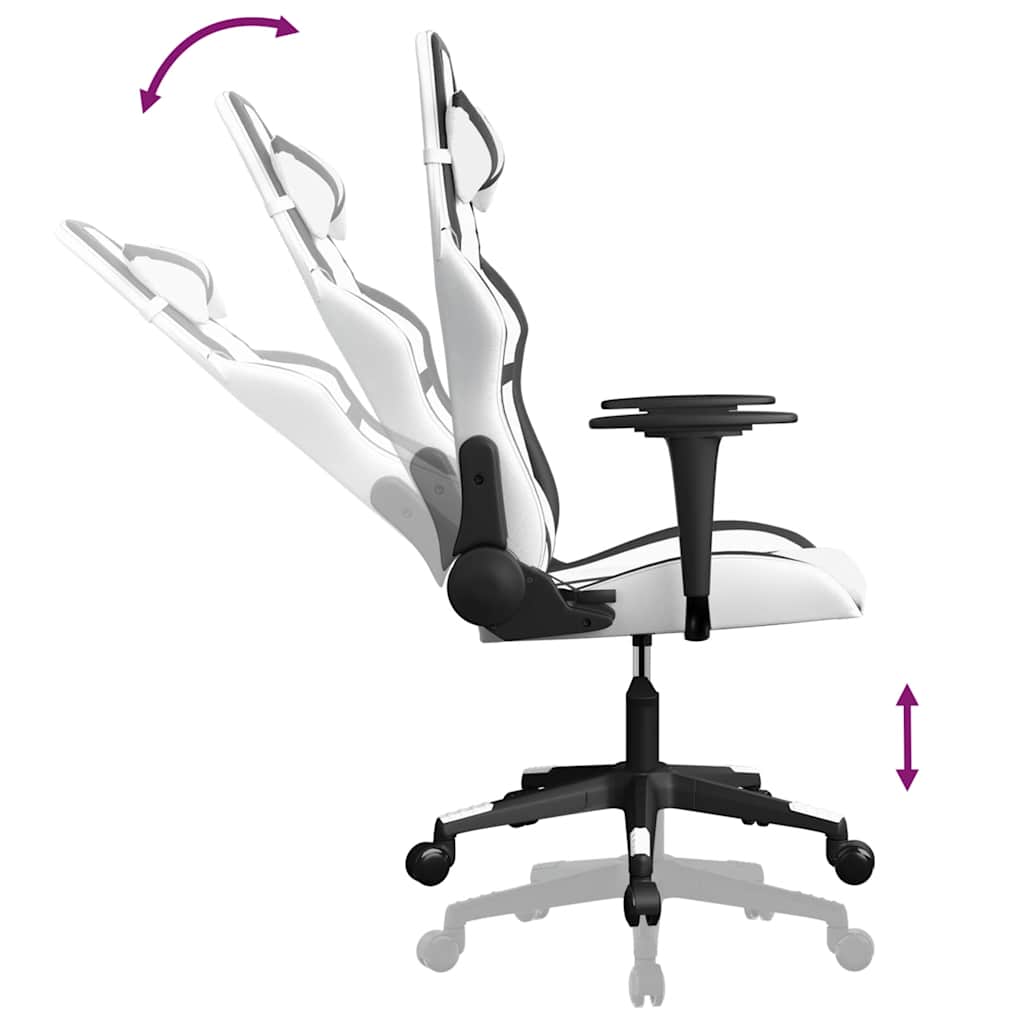 Gaming-Stuhl mit Massagefunktion Schwarz und Grün Kunstleder