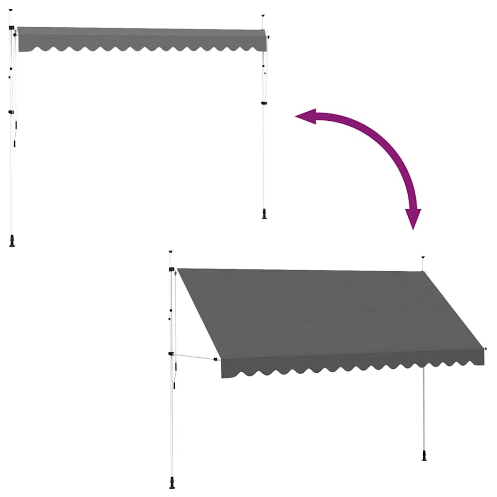 Einziehbare Markise Handbetrieben 150 cm Anthrazit