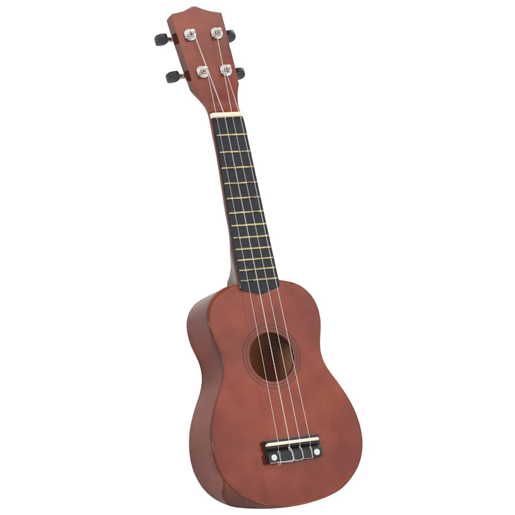Sopran Ukulele Set für Kinder mit Tasche Dunkles Holz 21