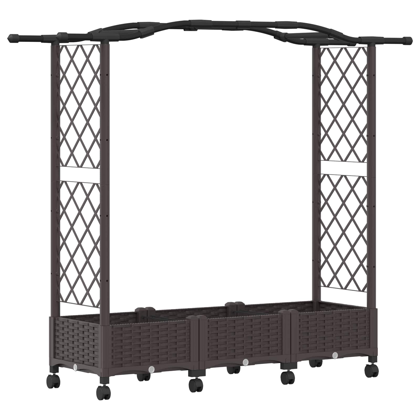Hochbeet mit Rankgitter und Dach Braun 124 x 40 x 123 cm PP