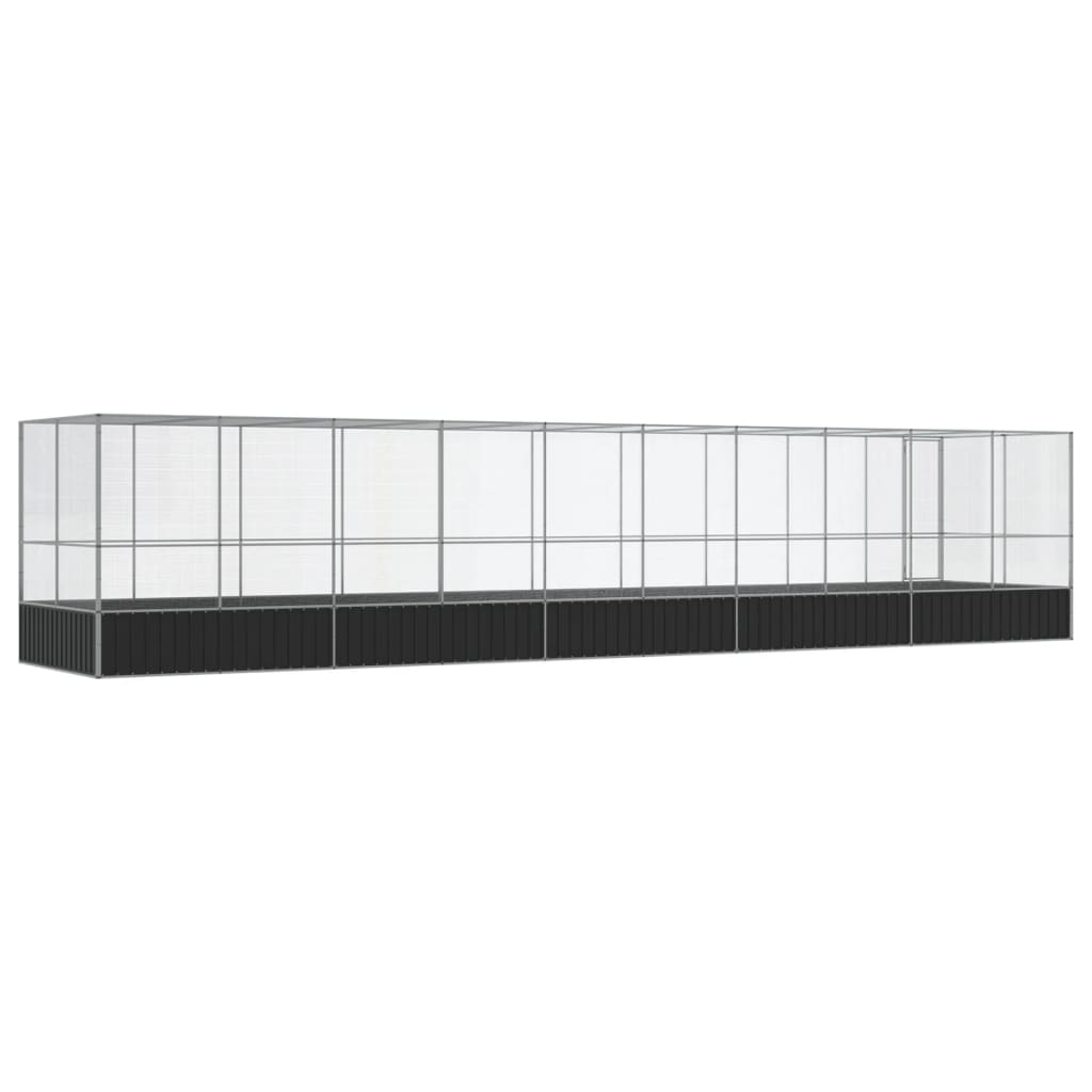Voliere Silbern 210,5x107x212 cm Stahl