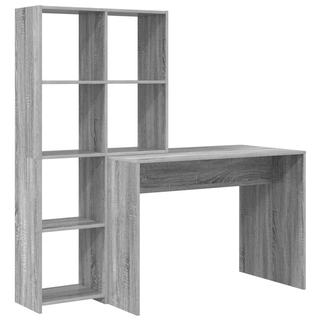 Schreibtisch mit Regal Weiß 138,5 x 55 x 143 cm Holzwerkstoff