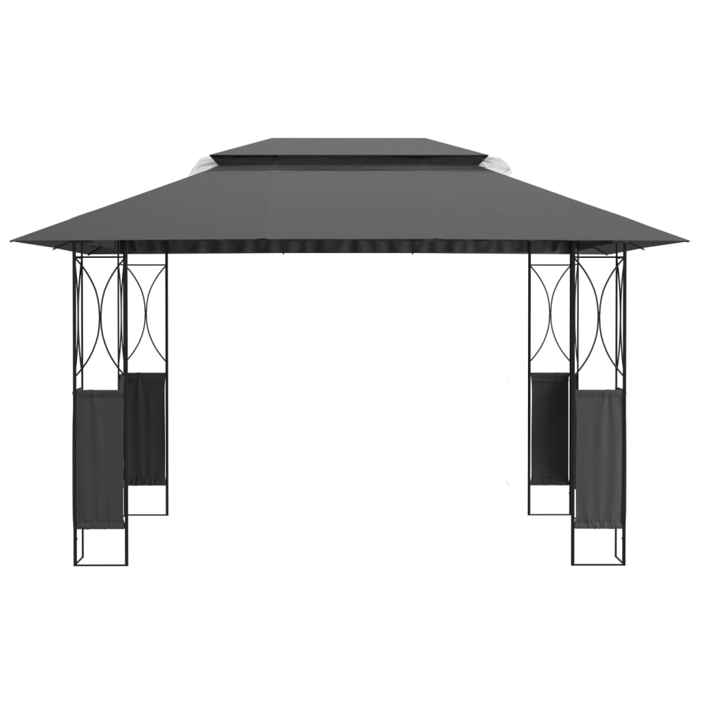 Pavillon mit Dach Anthrazit 300x300x270 cm Stahl