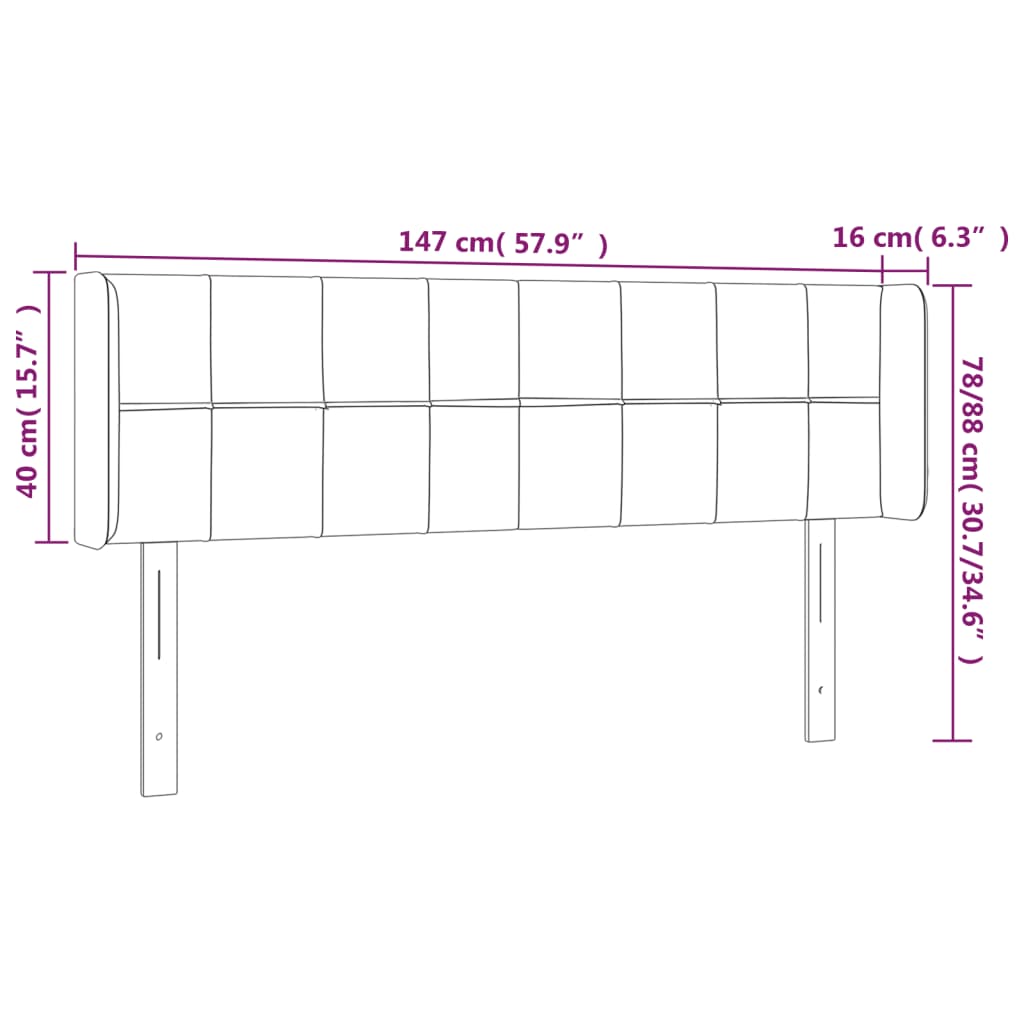 Kopfteil mit Ohren Dunkelblau 93x16x78/88 cm Samt
