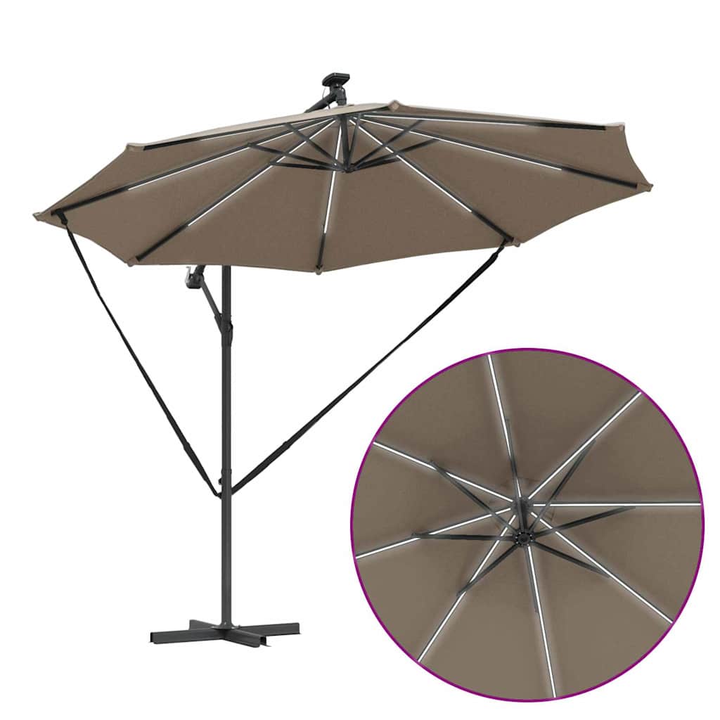 Sonnenschirm Sand 294 x 294 x 248 cm Polyester und Aluminium