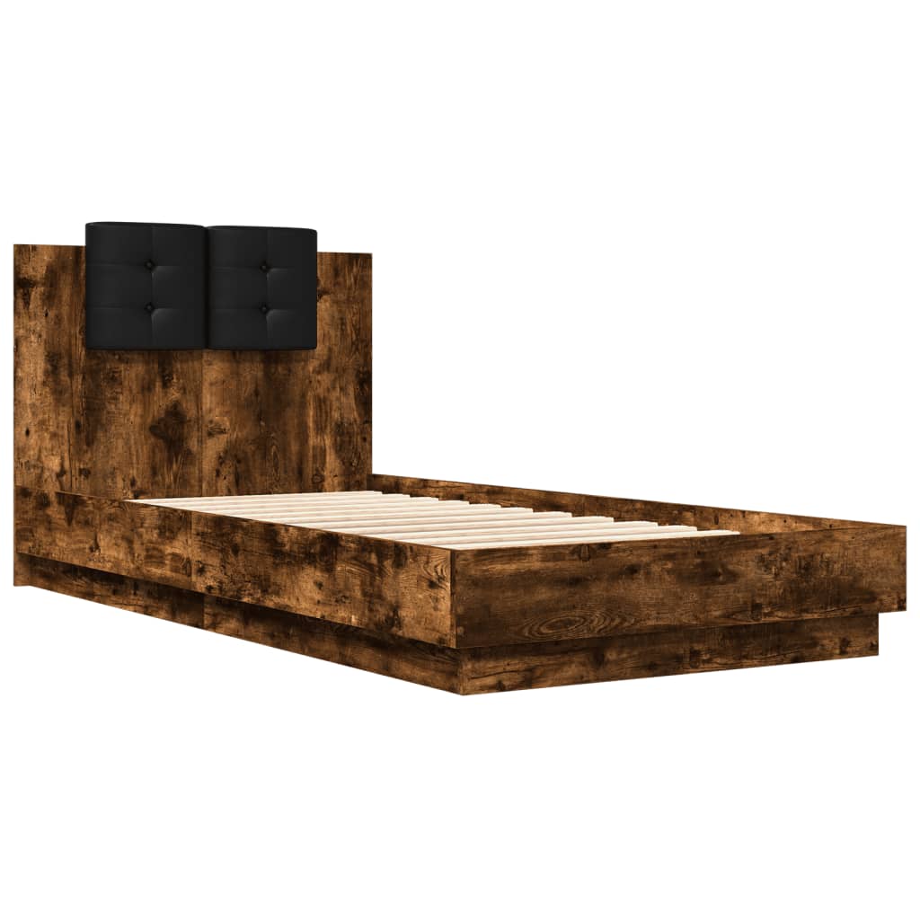 Bettgestell mit Kopfteil Grau Sonoma 180x200 cm Holzwerkstoff