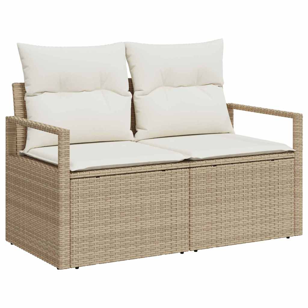 Garten Essgruppe mit Kissen 7 pcs Schwarz und Creme