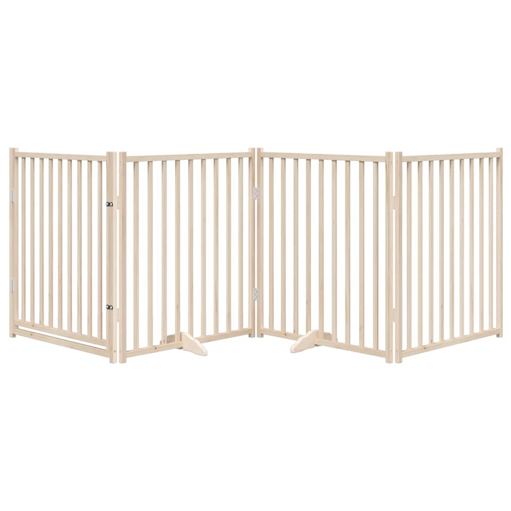 3-tlg. Hundetor Faltbar 150 cm Massivholz Tanne