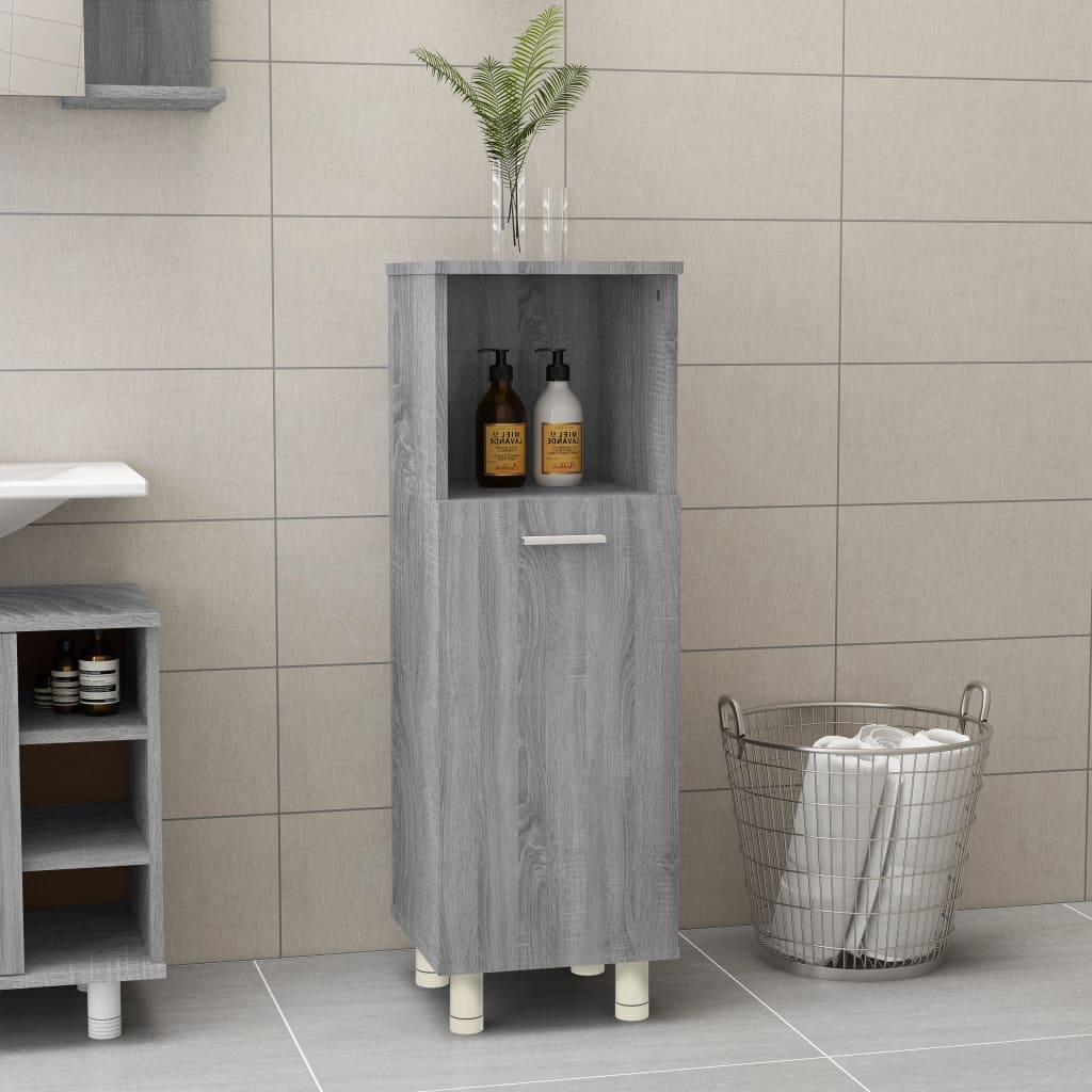 Badezimmerschrank Weiß 30x30x95 cm Holzwerkstoff