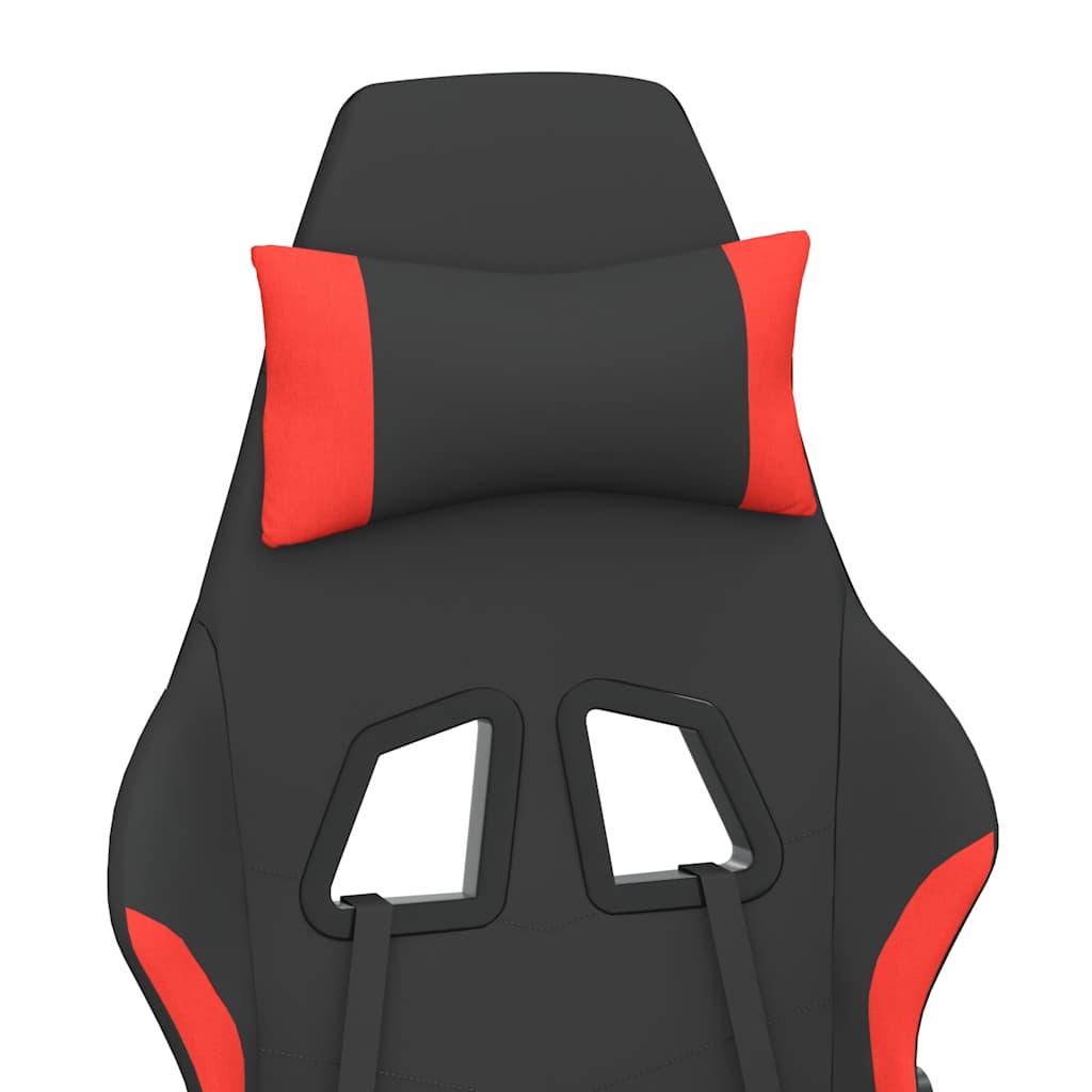 Gaming-Stuhl mit Massagefunktion Schwarz und Creme Stoff