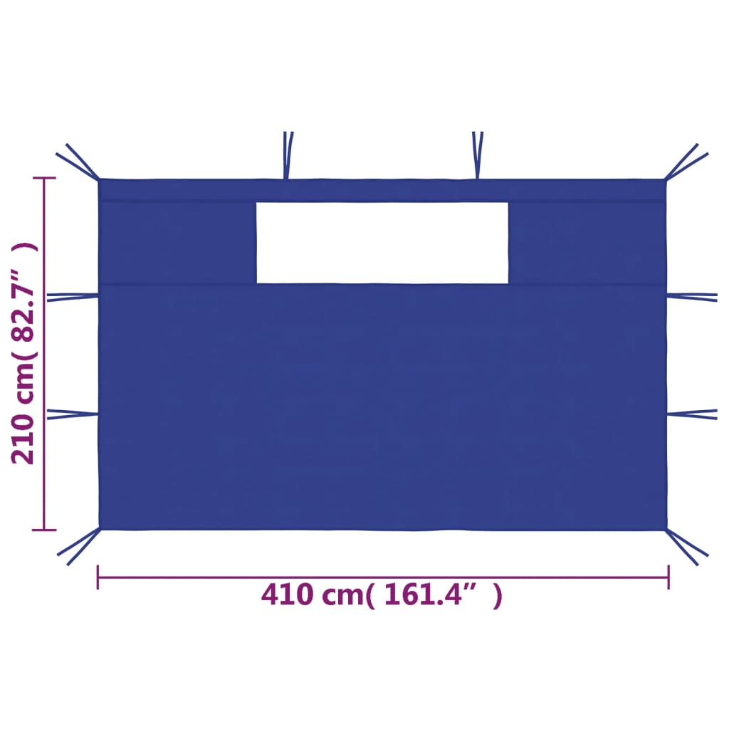 Pavillon-Seitenwände mit Fenstern 2 Stk. Creme