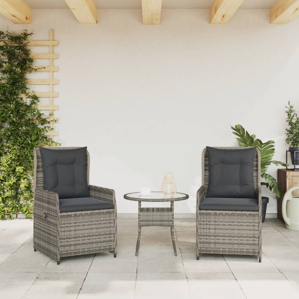 Gartensessel 2 Stk. Verstellbar Schwarz Poly Rattan
