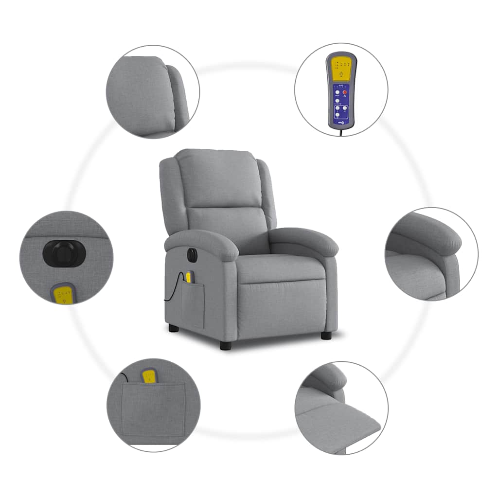 Relaxsessel Elektrisch Hellgrau Stoff